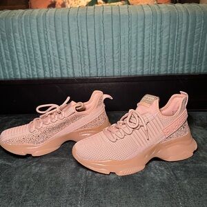 Steve Madden Maxima Rhinestone Blush Sneakers
